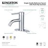 Kingston Brass SingleHandle Bathroom Faucet with Push PopUp, Brushed Brass LSF8223DL